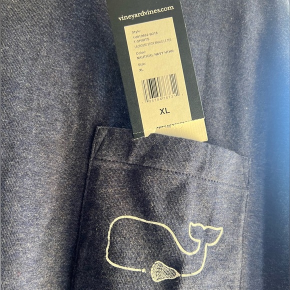 Vineyard Vines men’s navy blue long sleeve t-shirt with lacrosse details size XL - Picture 2 of 5